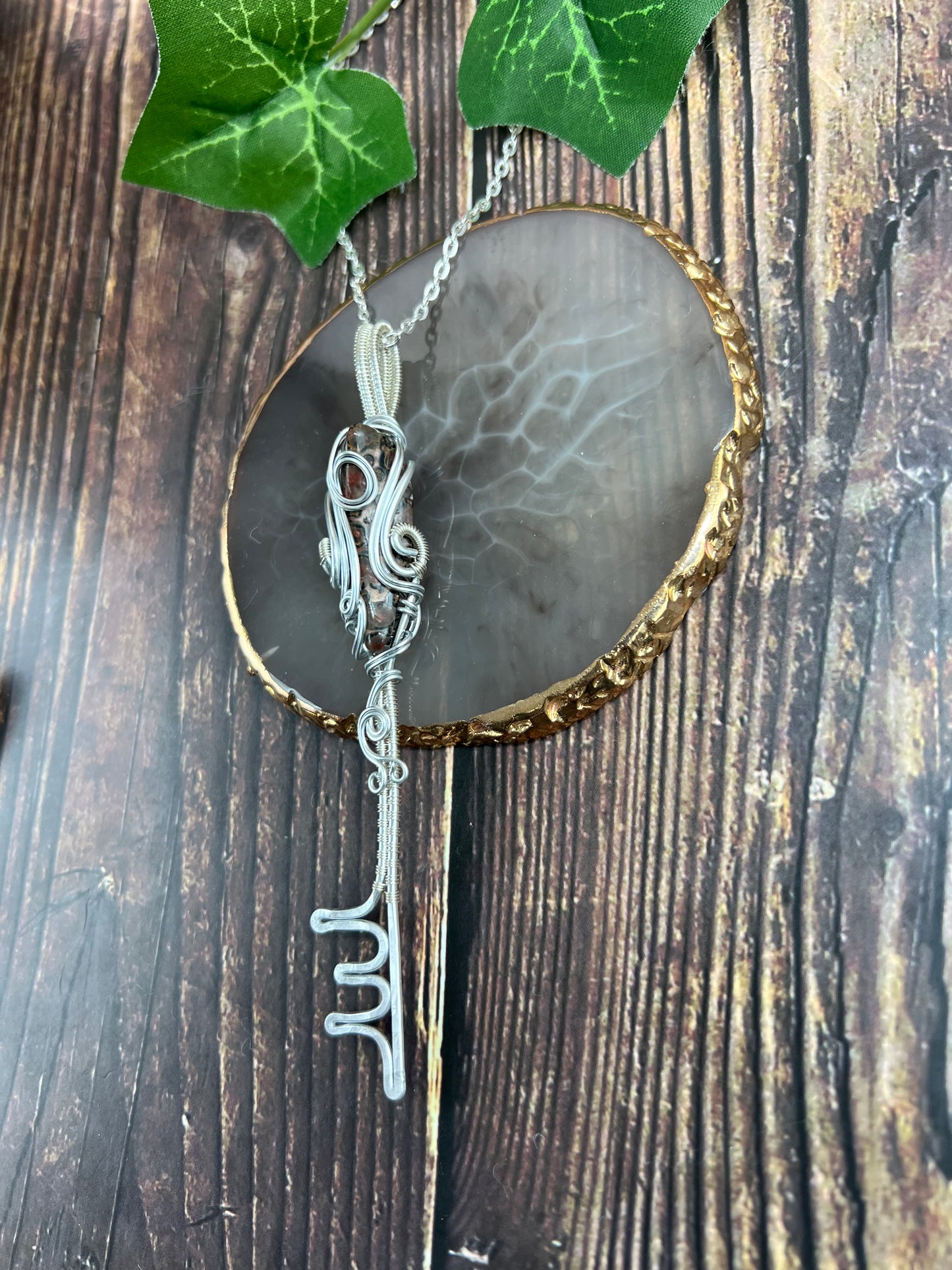 Key Necklace - Wire Wrapped Crystals