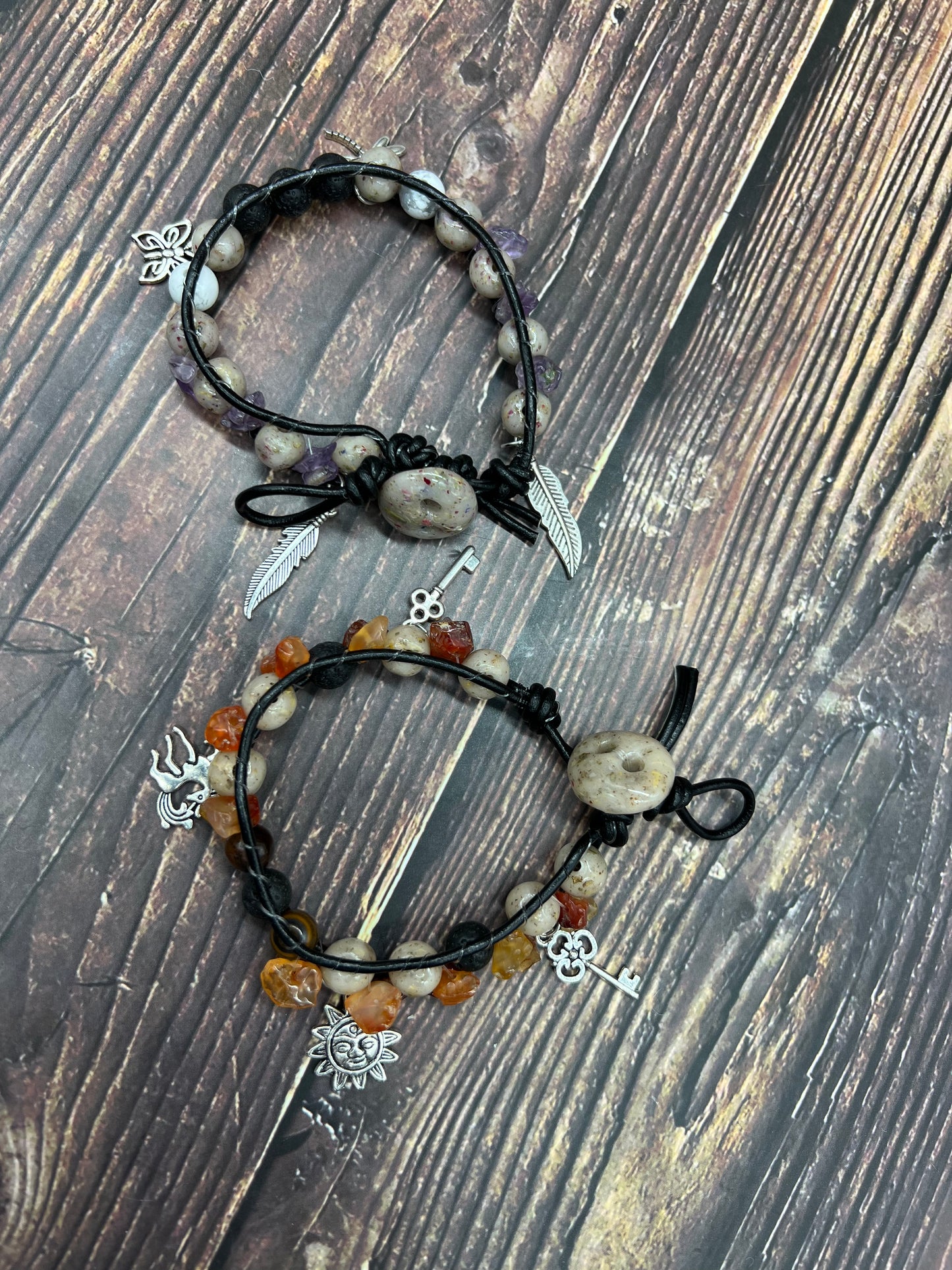 Leather Wrapped Intention Bracelet