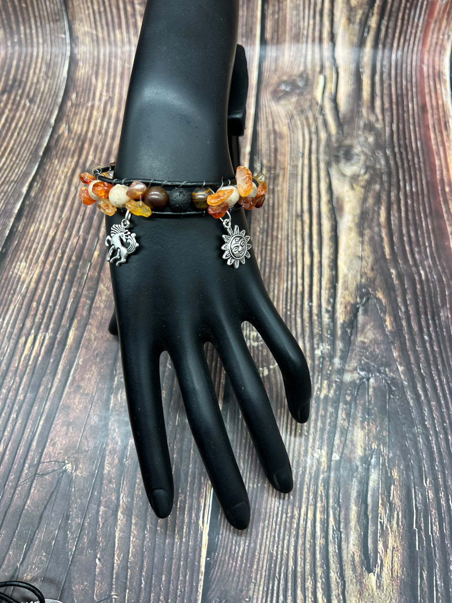 Leather Wrapped Intention Bracelet