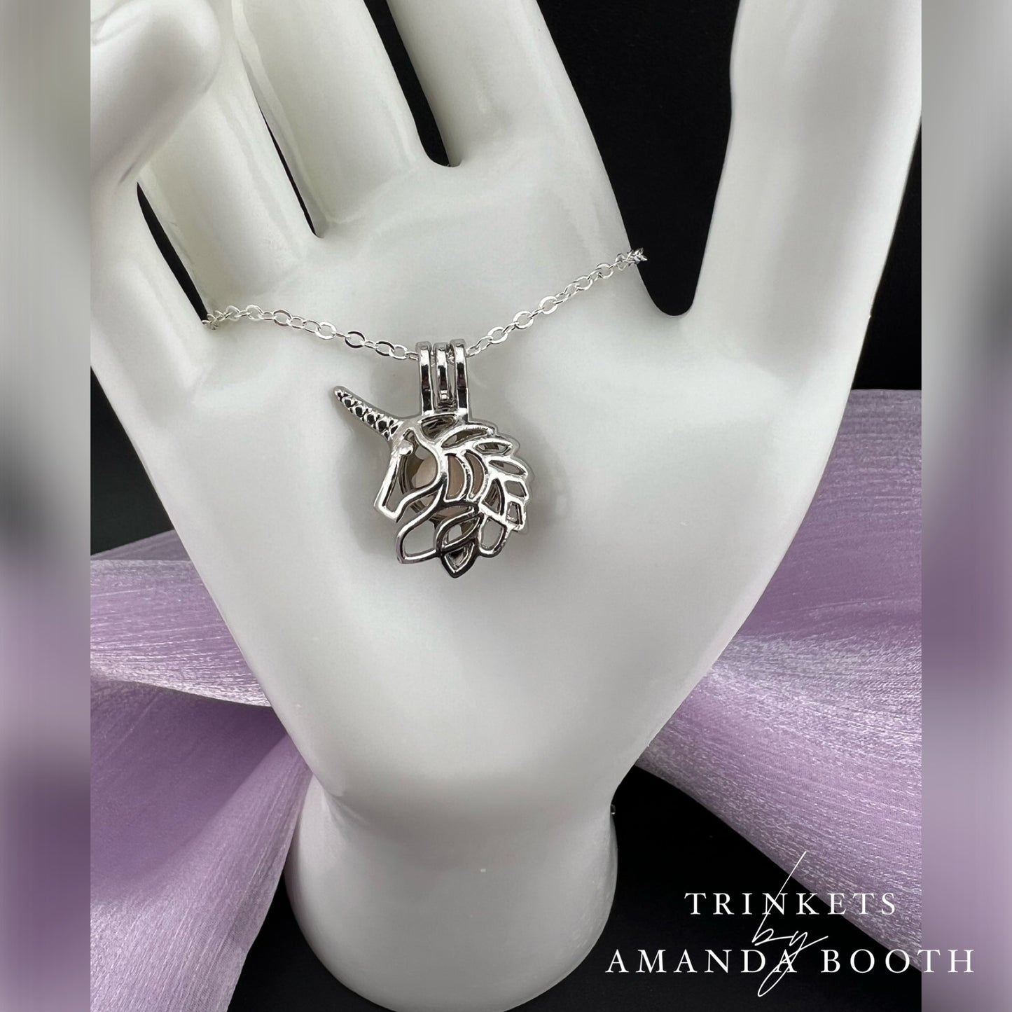 Unicorn Cage Necklace with Custom Bead