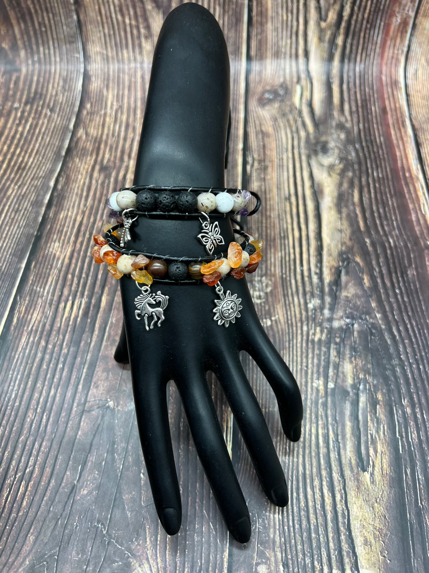 Leather Wrapped Intention Bracelet