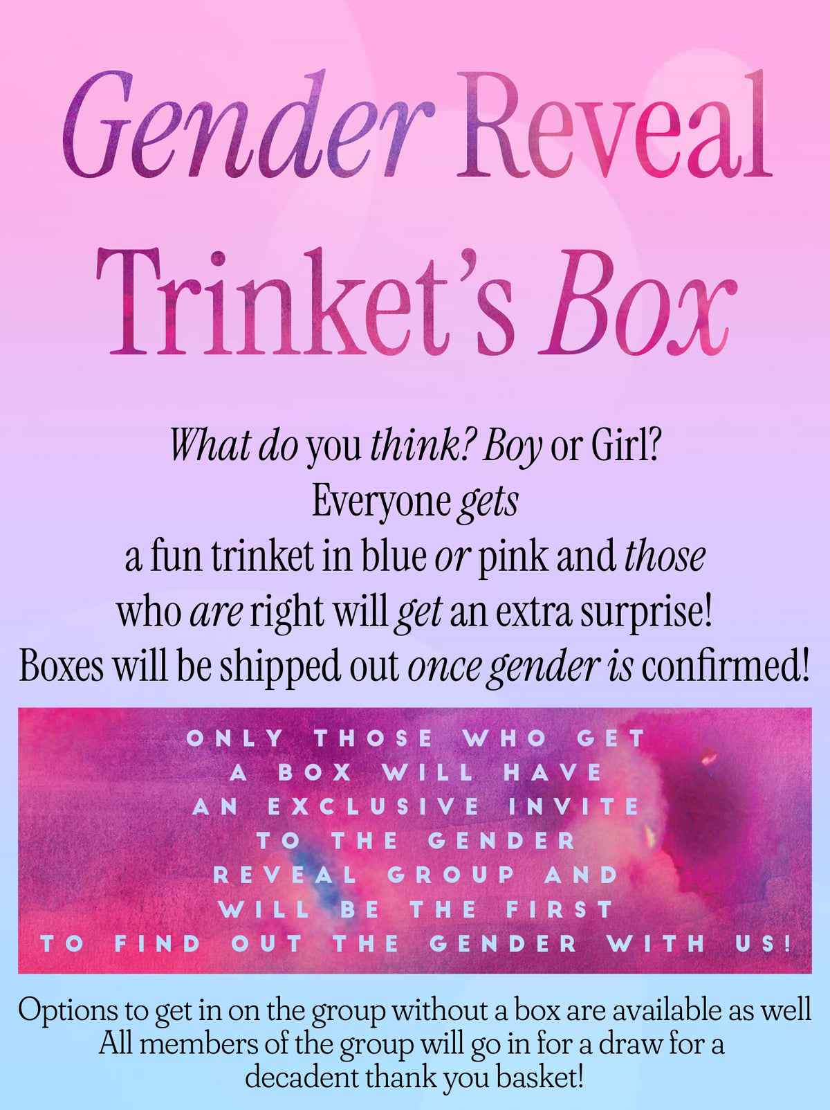 Gender Reveal Trinket Box