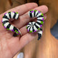 Purple/Green Tentacle Earrings (Faux or Real Stretchers Available)