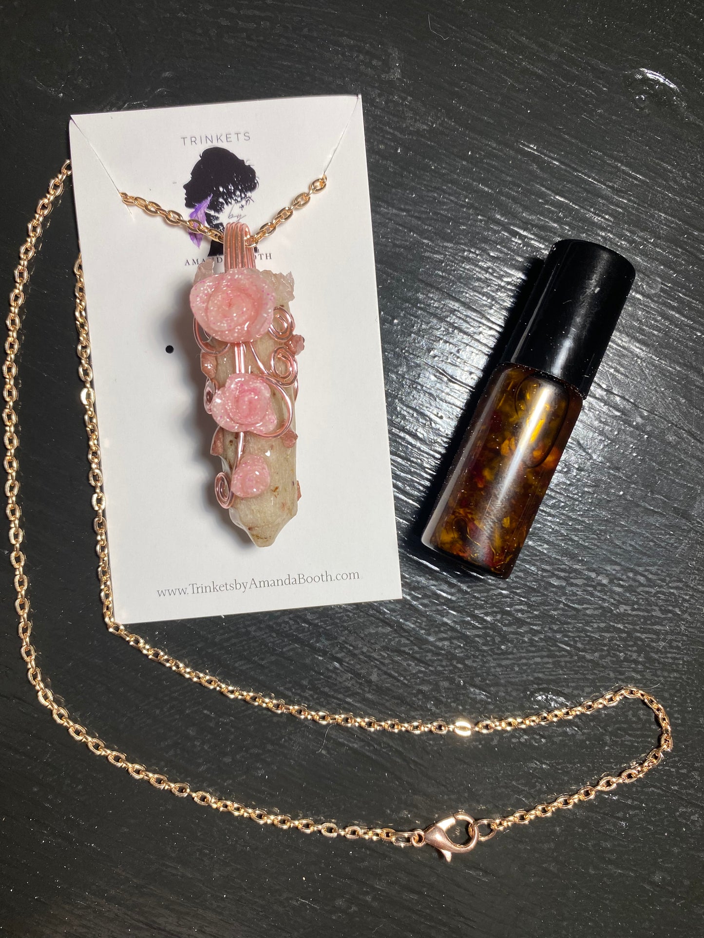 Self Love and Worth Intention Necklace with Free Oil