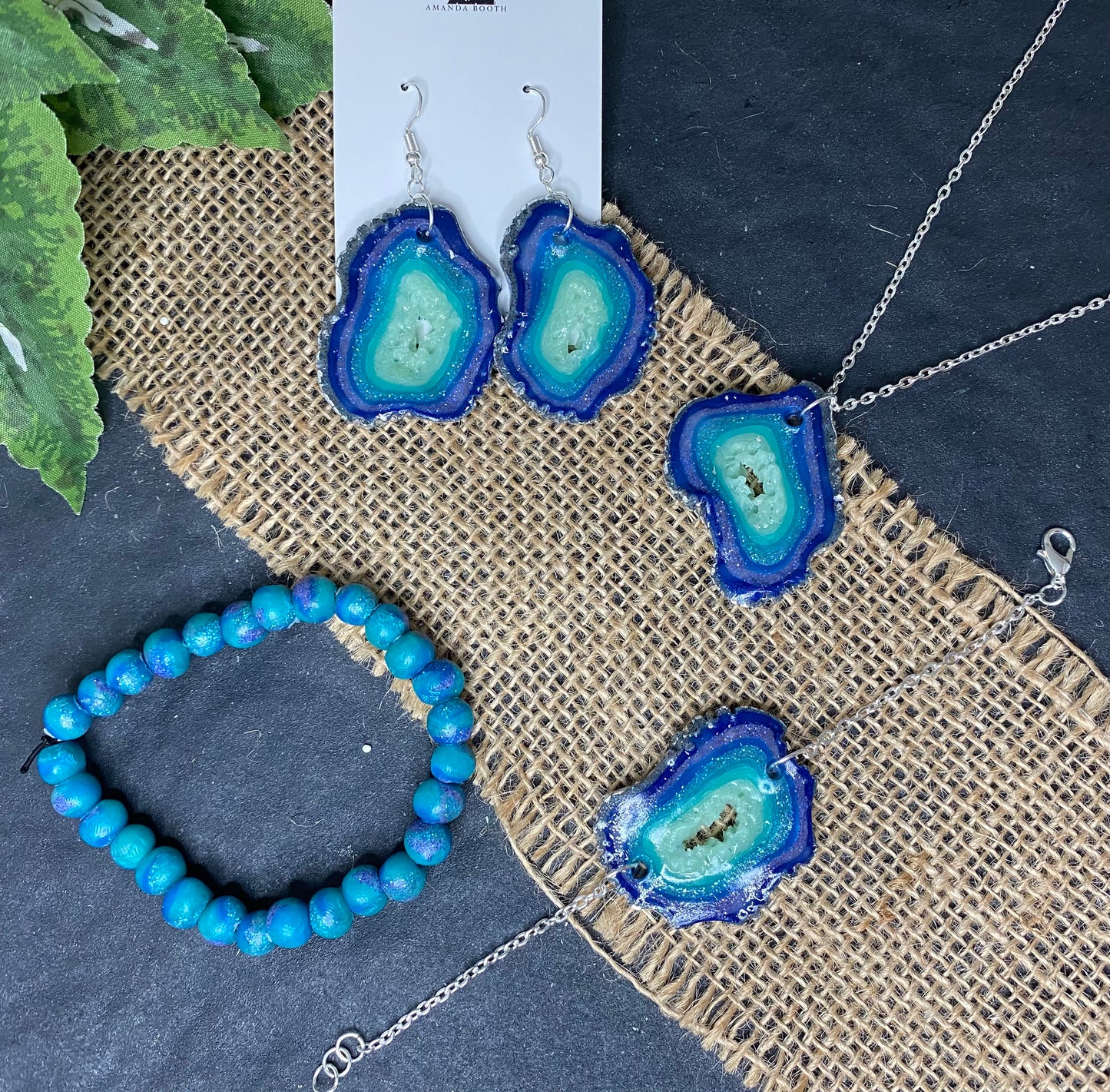 Blue Faux Geode Collection