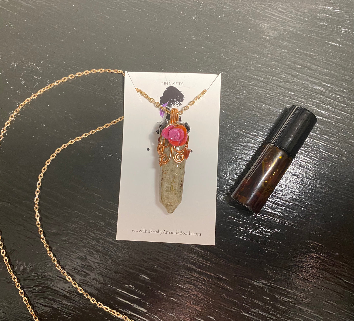 Positive Vibes and Energy Intention Necklace with Free Oil