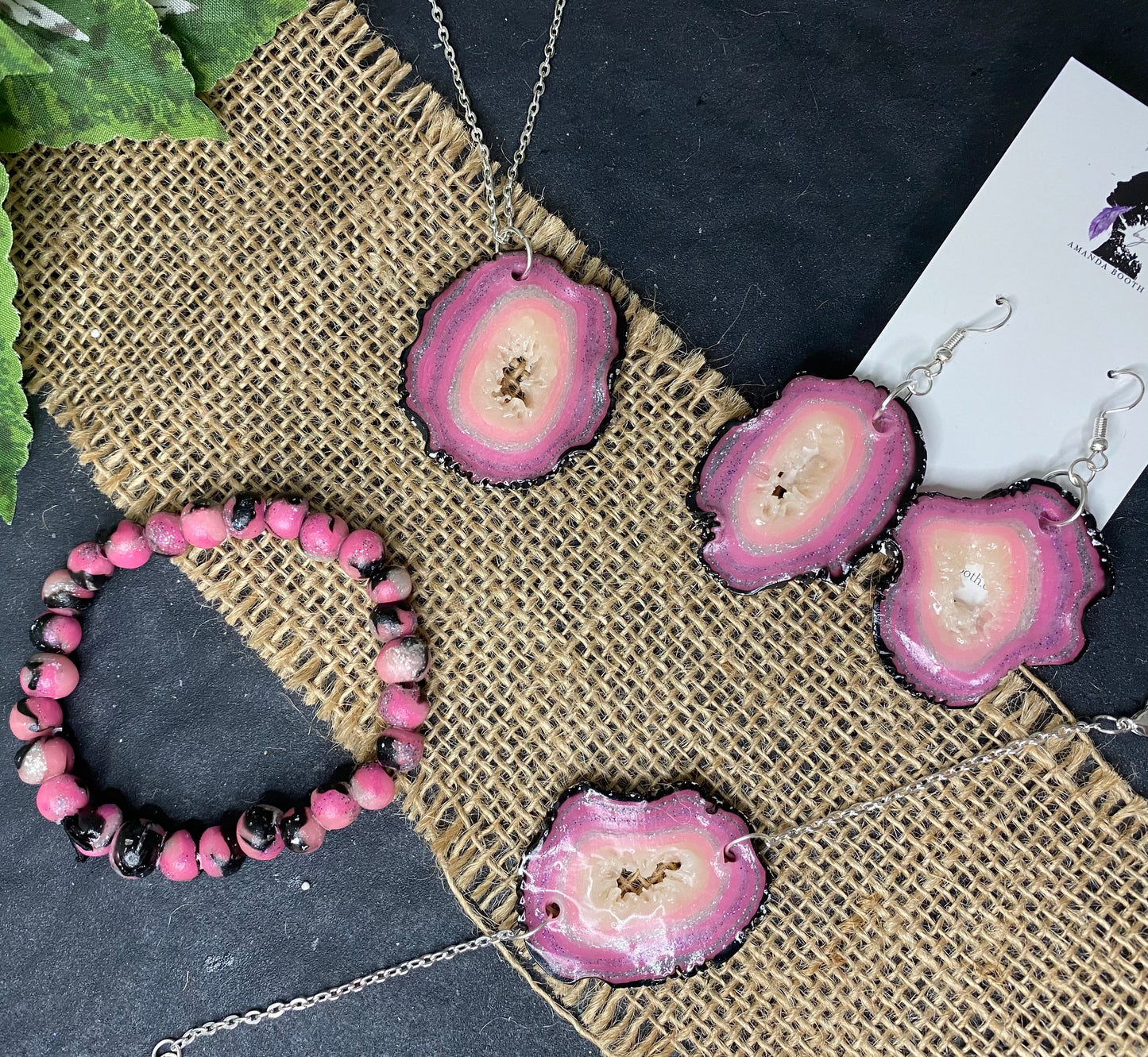Pink Faux Geode Collection